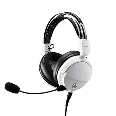 Audio-Technica ATH-GL3 WH Closed-Back Lightweight Gaming Headset with Boom Mic, White