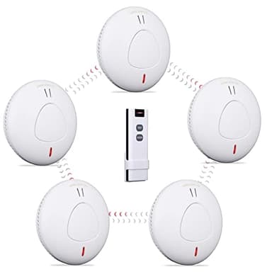 LEVSUPTY 5 Pack Wireless Interconnected Photoelectric Smoke Alarm | AS3786 Certified |10 Year Battery Life | Australian States Law Compliant | Somke Detector with Remote Pre Linked | Email Support