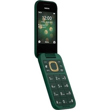 Nokia 2660 Flip Feature Phone with 2.8" Display, 4G Connectivity, Built-in Camera, MP3 Player, Classic Games, a Battery That Lasts for Days, Perfect for Digital Detox, Dual SIM - Lush Green
