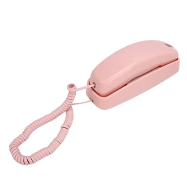 ASHATA Corded Home Phone, Senior Friendly Fixed Phone for Hotel (Pink)