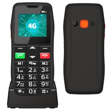 Melefon 4G Senior Mobile Phone with SOS Button, Large Buttons, Clear Sound, Quick Selection, FM Radio, USB-C with Charging Station, 1.77 Inch Colour Display, 1000 mAh Battery, Long Standby Time