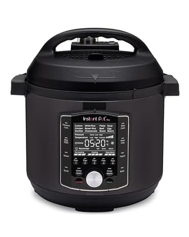 Instant Pot Pro 5.7L Multicooker -10 -in-1- Pressure cooker, slow cooker, sous vide, sauté pan, rice/grain cooker, steriliser, cake baker, steamer, yoghurt maker, & warmer. Stainless cooking pot.