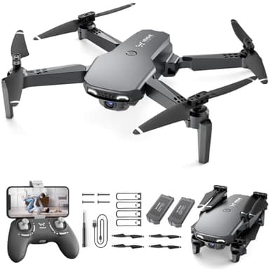 NEHEME NH525 Foldable Drone with 1080P HD Camera for Kids Adults Beginners - RC Quadcopter WiFi FPV Live Video, Gesture Selfie, Altitude Hold, One Key Start, 2 Batteries, Toys Gifts for Boys Girls