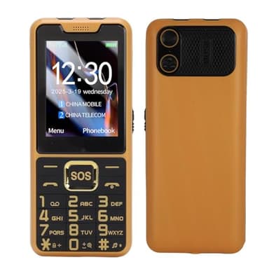 Generic 4G Seniors Phone, 2.6in Big Buttons Unlocked Senior Cell Phone with Double Flashlight, Family Number Shortcut, SOS Key, Big Speaker, Double SIM Double Standby for Seniors (Gold)