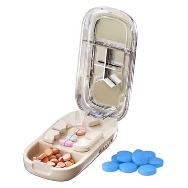 Kicttule Adjustable Pill Cutter for Small Pills - Precise 1/4 Splitter with Centering Device, Prevents Crushing Tiny Medications