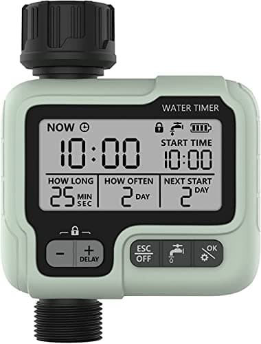 Ausale Digital Water Timer, Sprinkler Timer Programmable, Garden Hose Timers for Watering Large LCD Display, Manual Irrigation Mode, IPX5 Waterproof Lawn Patio Farm (One Outlet)