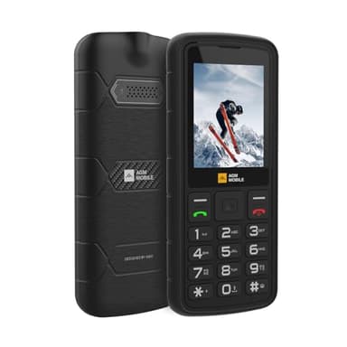 AGM M9 Rugged Feature Cell Phone, 4G Basic Mobile Phone, Waterproof & Drop-Proof, Large Buttons, Large Fonts, Speed Dial, 3 Card Slots, FM Radio, Flashlight, 2PCS 1200mAh Batteries, for T-Mobile ONLY