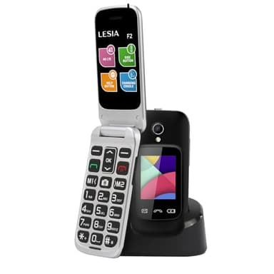 LESIA 4G Folding Mobile Phone for Seniors Without Contract with Large Buttons Mobile Phone, Dual SIM Flip Mobile Phone for Seniors, SOS Emergency Call Function, Torch, FM Radio, 2.4 Inch Display with