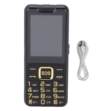 Oreilet Seniors Cell Phone, 2.6in Screen Large Buttons Basic Simple Mobile Phone with Dual SIM Slots, SOS, Flashlight, Calculator, FM Radio, for Seniors, Elderly, Parents (Black)