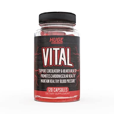 Vital - Superior Blood Pressure Supplement by HugeSupplements - Support Healthy Cardiovascular System, Blood Circulation & Blood Pressure (120 Capsules)