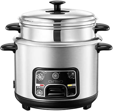 Stainless Steel Rice Cooker, Slow Cooker and Food Steamer, 2-5 Litre Keep Warm Function One Key Control Premium Inner Pot Perfect Rice Every Time Quick & Easy 2022,2l
