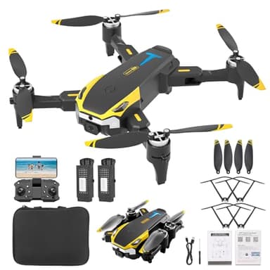 Hiwoor Drone with 4K HD Camera for Beginners and Kids, Foldable RC Quadcopter Drone with Gesture Selfie, Altitude Hold, One Touch Start, 360° Flip, 2 Batteries