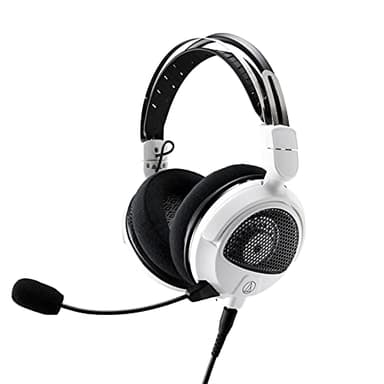Audio-Technica ATH-GDL3 WH Open-Back Lightweight Gaming Headset with Boom Mic, White