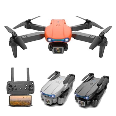 Bargainpop Foldable Mini Drone with Double HD Camera Dual Lens 2.4G WiFi FPV RC Quadcopter Gesture Control with Carry Case & 3 Batteries (Orange)