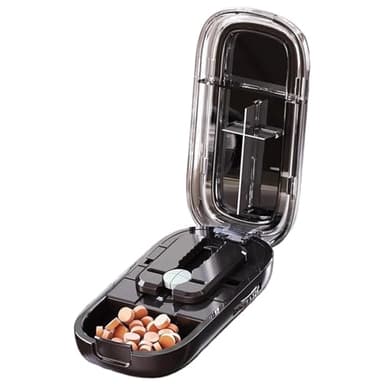 Pill Cutter - Portable Medicine Splitter Holder - Half or Quarter Cutter Tablets Case for Adults Kids Nurses Home School Business Hospital Camping Travel Work