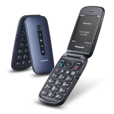 Panasonic KX-TU550EXC 4G Essentials Clamshell Mobile Phone for Seniors, 1.2MP Camera, Senior Phone with Large 2.8 Inch Display, 300 Hours Standby Time, Blue