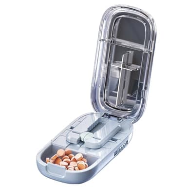 Pill Cutter Splitter, Portable Pill Cutter Splitter, Medicine Case Half Or Quarter Crusher For Cutting Multiple Pills, Easy To Use With Safe 3.35x1.77x0.91 Inches