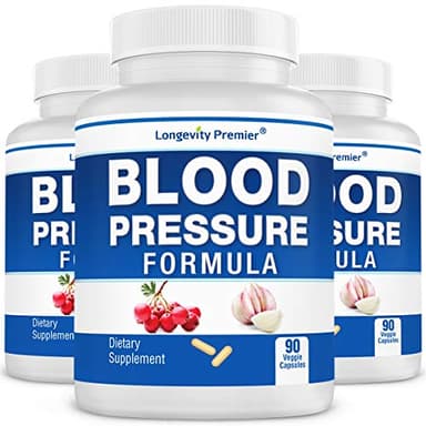 [3-Bottle Value Pack] Longevity Blood Pressure Formula -Scientifically formulated with Hawthorn & 12+ top Quality All Natural Herbs