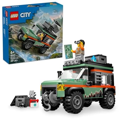 LEGO City Off-Road 4x4 Mountain Truck Toy for 6+ Year Old Boys & Girls, Kids Toy Vehicle with an Explorer Minifigure & Accessories, Outdoor Adventure Building Construction Playset 60447
