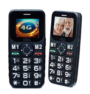 VOCA Big Button 4G Phone for Seniors Elderly | Unlocked 4G LTE | Amplified Volume | SOS Button | Speed Dial | Big Display Number | Long Lasting | V141 (Black)