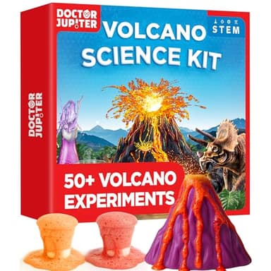 Doctor Jupiter Volcano Science Kit for Kids Ages 6-8-10-12-14| Birthday Gift Ideas for 7,8,9,10,11,12,13,14 Year Old Boys & Girls| STEM Learning & Educational Toys with 50+ Experiments