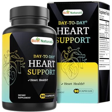 Best Naturals Day-to-Day Heart Health Support with Folate, Green Tea, Hawthorn, Beet Root, L-Arginine, L-Citrulline, Phytosterol, Resveratrol, CoQ10 90 Veg Capsules