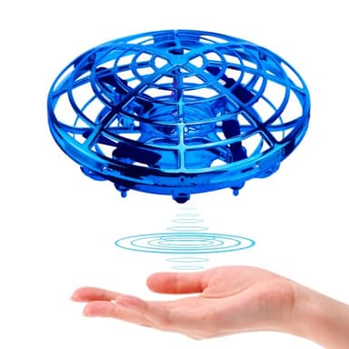 BlueFire Mini Drone for Kids Hand-Controlled Flying Ball Portable Pocket Quadcopter with 360°Rotating and Shinning LED Lights UFO Toy Intelligence Sensor Aircraft Flying Toy for Boys(Blue)