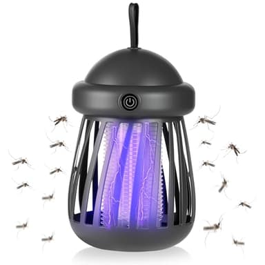 kawayiads Bug Zapper Outdoor & Indoor - Rechargeable Mosquito Killer Trap Lamp with LED Light - Cordless Fly Trap with Purple Light for Patio, Lawn & Garden, Camping, Kitchen, Home
