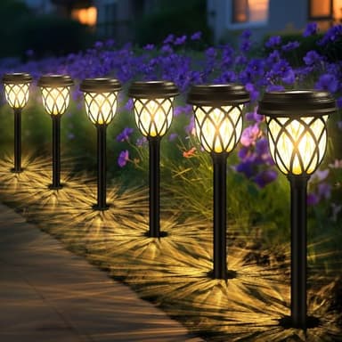 HELESIN Solar Lights Outdoor, 6 Pack Solar Garden Lights Waterproof, Outdoor Solar Lights with Unique Light and Shadow Effects for Pathway Yard Patio Walkway Driveway Garden Lawn Decor