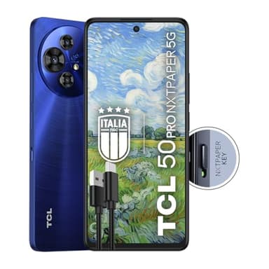 TCL 50PRO NXTAPER 5G - 5G Smartphone Display 6.8 120Hz Nxtpaper 3;0, 512GB, 16GB RAM (8GBplus8GB Virtual RAM), Triple Cam 108Mpx Plus Front Camera 32Mpx, Android 14, Batt; 5010mAh, Blue