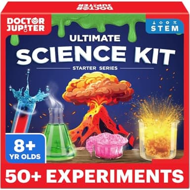 Doctor Jupiter Science Kit for Kids Ages 6-8-10-12 | Birthday Gift Ideas for 6,7,8,9,10,11,12 Year Old Boys Girls | STEM Learning Educational Toys | 50 Experiments Ultimate Starter Series