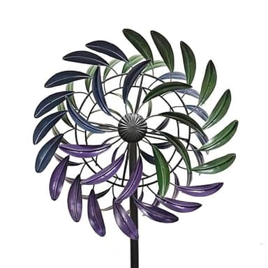 360° Wind Sculptures & Spinners Outdoor, Large Metal Kinetic Wind Spinners with Stable Metal Stake, Yard Art Decor for Patio, Lawn & Garden 177 * 35CM